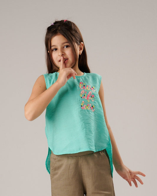 Embroidered Sleeveless Blouse