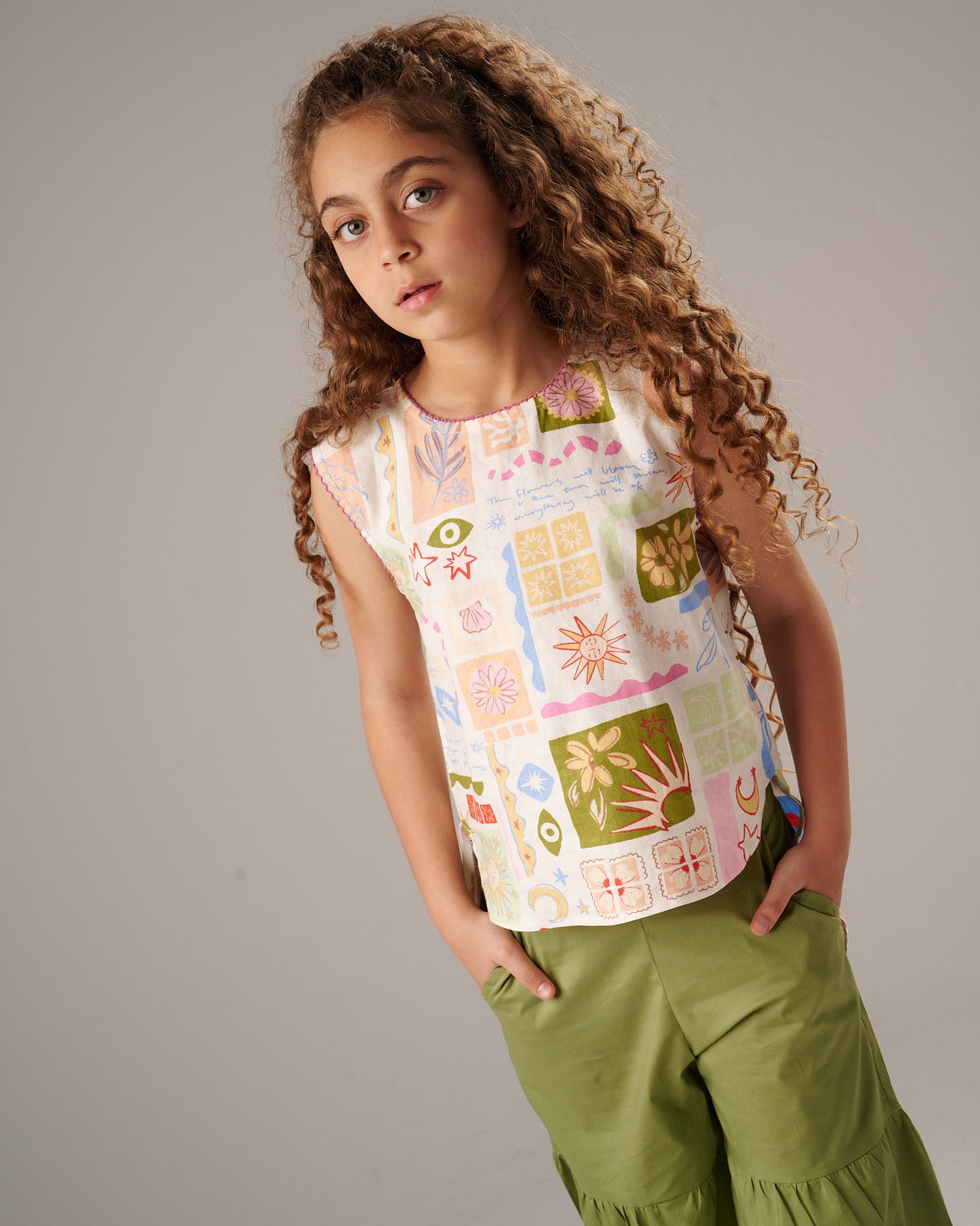 Printed Sleeveless Blouse