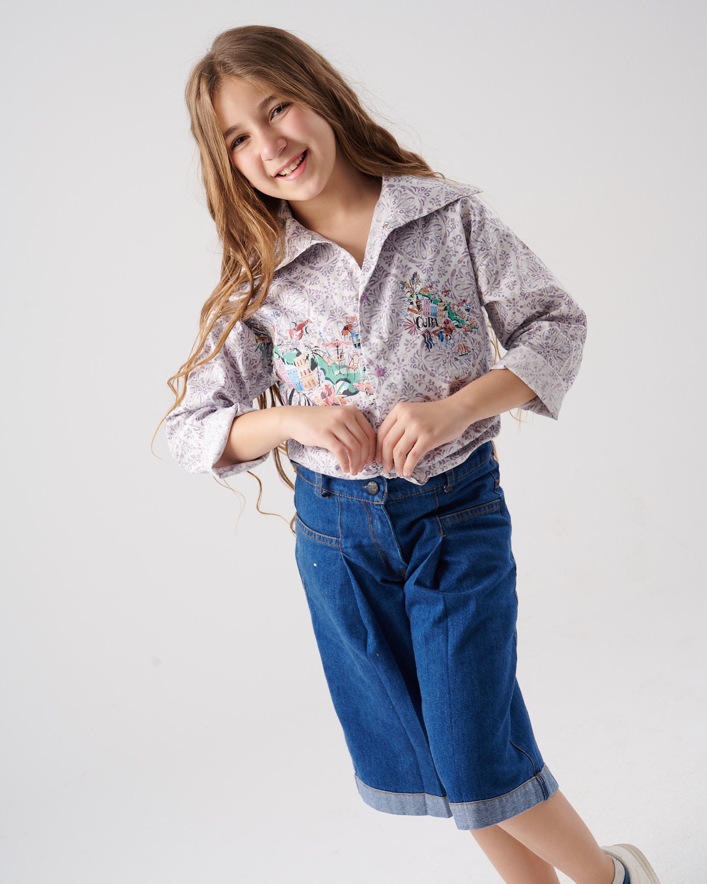 Purple Printed Shirt