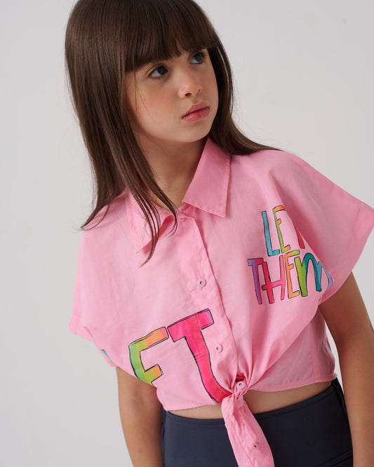 Linen Tie Blouse