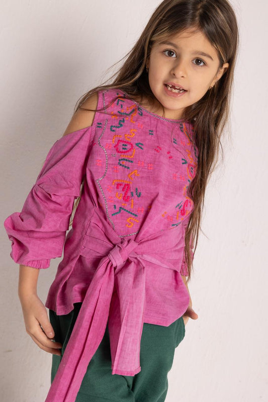 Embroidered Shoulder Blouse